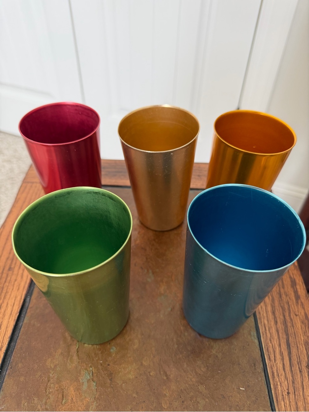 Vintage Bascal Aluminum Tumblers Cups Set (5)